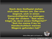 Nach dem Golfspiel ziehen sich zwei Herren um