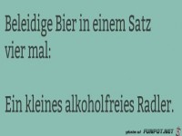 Beleidige Bier in einem Satz