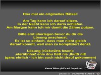 Hier mal ein originelles Rätsel