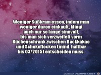 Weniger S��es essen