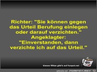Richter: Sie können gegen das Urteil Berufung einlegen...