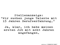 Stellenanzeige Humor