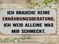Humorvolles Schild über Ernährungsberatung