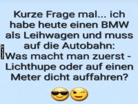 Lustige BMW-Frage auf der Autobahn