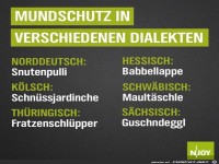 Mundschutz in den Dialekten