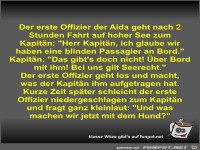 Der erste Offizier der Aida geht nach 2 Stunden Fahrt auf...