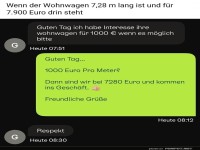 Verhandlung eines Wohnwagenpreises