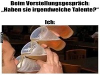 Bierjongleur beim Vorstellungsgesprch