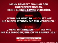 Mann rempelt Frau an