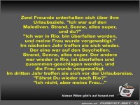 Zwei Freunde unterhalten sich �ber ihre Urlaubsziele