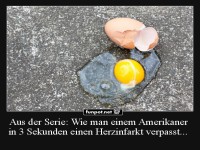 Roheier-Gag auf dem B�rgersteig