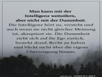 Die Dummheit zieht sich auf ihr Ego zur�ck