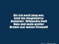 Oma war Wikipedia, Bruder die Firewall!