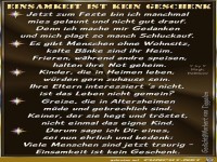 einsamkeit ist kein geschenk .....