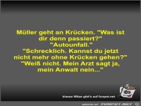 Mller geht an Krcken