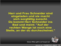 Herr und Frau Schneider sind eingeladen und sie macht sich