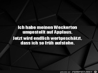 Weckerton umgestellt