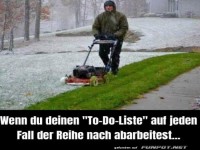 Rasenm�hen im Schnee