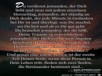 Du verdienst jemanden