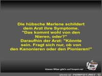 Die h�bsche Marlene schildert dem Arzt ihre Symptome