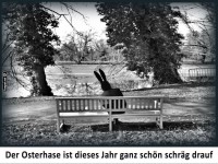 Osterhase in Rente: Ruhe auf der Parkbank