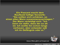 Ein Passant macht dem Raufbold heftige Vorw�rfe