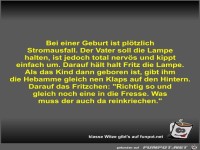 Bei einer Geburt ist pl�tzlich Stromausfall