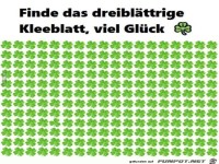 Finde das dreibl�ttrige Kleeblatt