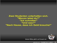 Zwei Studenten unterhalten sich