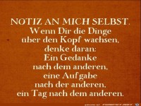 Notiz an mih selbst