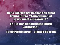 Lustige Kinderaussage ber Aufrumen