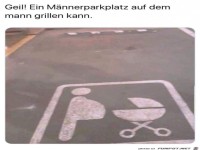 Ein Männerparkplatz auf dem man grillen kann