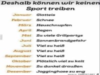 Deshalb knnen wir keinen Sport treiben....