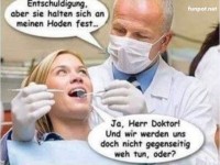 Lustiger Moment beim Zahnarzt