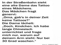 Tattoos und Waschhinweise!