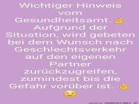 Wichtiger Hinweis vom Gesundheitsamt