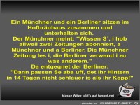 Ein Mnchner und ein Berliner sitzen im Hofbruhaus...