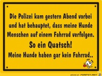 Schild-hunde fahrrad