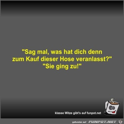 Sag-mal,-was-hat-dich-denn-zum-Kauf-dieser-Hose-veranlasst?.jpg von Fossy