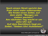 Nach einem Streit spricht das Paar nicht mehr miteinander