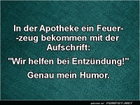 Witz ber Apotheke und Feuerzeug