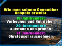 Wie man seinem Gegen�ber Respekt erweist