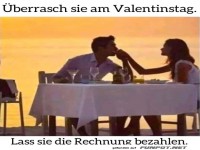 �berraschung am Valentinstag im Restaurant