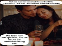 Romantisches Dinner mit finanzieller Inspiration