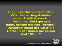 Ein junger Mann macht dem Vater seiner Angebeteten einen...