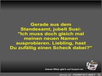 Gerade aus dem Standesamt