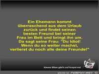 Ein Ehemann kommt berraschend aus dem Urlaub zurck und...