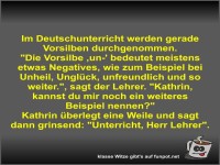 Im Deutschunterricht werden gerade Vorsilben durchgenommen