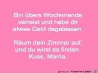 bin bers Wochenende verreist......