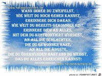 wann immer du zweifelst